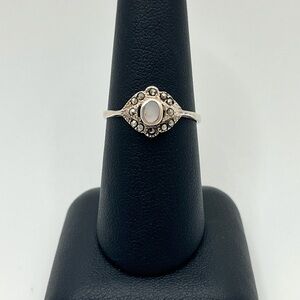 Elegant Silver Ring with White Stone